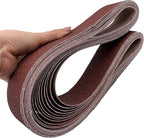 2 inch x 72 inch Sanding Belts, 40 60 80 120 180 240 400 Assorted Grits Aluminum Oxide Sandpaper for Belt Sander, 7 Pack