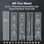 WORKPRO 60-in-1 Precision Screwdriver Set with Pop-up Magnetic Case, Well-organized CRV Small Screwdrivers, 360°Spin Mini Screw Driver Kit for Electronics, Phone, Computer, PC, Watch, Eyeglass