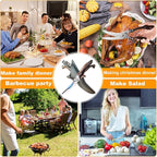ANDONG Kitchen Scissors, Heavy Duty Professional Poultry Shears, Stainless Steel Spring Loaded, Dishwasher Safe, with Black Leather Sheath
