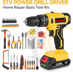 21V Power Drill Set with LED Digital Display, 118PCS Cordless Drill Kit with 2 x 2.0Ah Battery, Tool Set with Electric Drill, 0-1600RMP, Power Tool Kit for Men Women Office Repair Maintain
