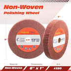 6 Inch Flap Wheel, Non-Woven Abrasive Polishing Wheel, 1 Inch Thickness, 3/4 Inch Arbor, for Bench Grinder (4 Pcs Grit320)