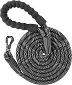 NTR Heavy Duty Dog Leash, 10FT Long Rope Leash with Swivel Lockable Hook, Reflective Threads and Comfortable Handle, for Medium and Large Dogs (Blue)