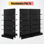 Eastern Tree Pegboard Display Stand, 3x6.5 Feet Gondola Retail Shelving Wall Display for Convenient Grocery Office Supply or Retail Stores, Standing Peg board Display Rack with 20 Hooks