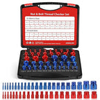 Nut and Bolt Thread Checker - 44 PCS Nut and Bolt Gauges Individually Housed in Case (23 Inch & 21 Metric) Specially Suitable for Size Check on Tricky and Narrow Area