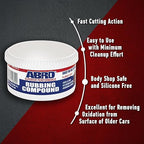 ABRO Superior Performance Automotive Rubbing Compound for Oxidized Finishes, Buff, Shine, Smooth, & Clean, Scratch Remover for Vehicles, Boats, & Bikes - 10 oz.