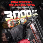 Cordless Impact Wrench 3/8" Compatible with Milwaukee 18v Battery: 600 Ft-lbs High Torque Impact Driver, 3100RPM Brushless Electric Impact Gun with 4-Mode Speed, LED Work Light(Bare Tool)