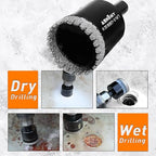 ASNOMY 10PCS Diamond Hole Saw Set, 1/4"-2" Inch Serrated Brazing Tile Hole Saw Diamond Core Drill Bits Set with EVA Mold Hole Saw Guide Jig for Porcelain Tile Glass Ceramic Stone Granite Marble