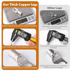 TKDMR 176Pcs Copper Wire Lugs AWG2 4 6 8 10 12 Gauge with 3:1 Heat Shrink Set 88Pcs Battery Cable Lugs Terminal Connectors for Marine, Automotive, Solar Electrical(Tinned Copper)