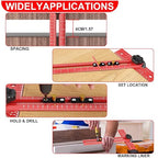 Woodworking T Square Ruler, Precision Drilling Positioning Measuring Tools, Adjustable Aluminum Alloy Sliding 13.5 Inch T-Square Ruler with Angle Adjustment for Carpenter Work and Architect