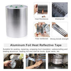 BOMEI PACK Adhesive Aluminum Foil Heat Shield Tape Barrier, Fiberglass Thermal Insulation Reflective Material High Temp Protection (7in*66ft)