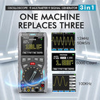 Abestop AT312G Oscilloscope Multimeter 3 in 1 Handheld Oscilloscope with 12MHz Bandwidth 50MSa/s Sampling Rate Built-in Generator Voltage Tester Multimeter Function
