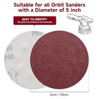 5 Inch 100 PCS Sanding Disc 800 Grit,Hook and Loop Sanding Discs for Random Orbital Sander
