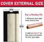 Redford Supply Co. Cold Snap (5°F) Outdoor Pipe Insulation Foam Tube, 12"W x 24"H, Outside PVC Wrap, Pipes Covers for Inside, Water Pipe Insulation Foam Tube, Insulating Outdoor Pipes (Beige)