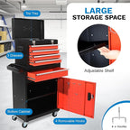 Rolling Tool Box, 5 Drawer Tool Chest with Wheels, Tool Box Organizer with Detachable Top, Lockable Drawers & Sliding Storage for Garage & Workshop