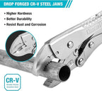DURATECH 7-Inch Locking Pliers, Premium Cr-V Construction, Curved Jaw Locking Pliers with Wire Cutter, Fit for Clamping Twisting Welding