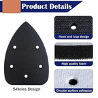2 Pack Mouse Detail Sanding Interface Pads 5 Holes, Hook and Loop Mouse Sander Triangle Sanding Pads, Foam Pads for Detail Sander 140mm*100mm