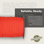 The Paracord Store | Type III 550 Paracord - 1000 FT Spool, Neon Orange | Heavy Duty 7 Strand Tactical Paracord - USA Made Nylon Outdoor Parachute Cord for Camping, Fishing & More - Survival Cord