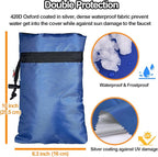 Enlarge Outdoor Faucet Cover for Winter Freeze Protection, 3M Thinsulate, 10"H x 6.3"W Hose Bib Covers for Wall Taps Outside, Waterproof & Frost Free Insulated Spigot Cover, 6 Pcs Faucet Socks - Blue
