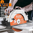 Glass Cutting Disc 4-1/2 Inch (5PCS) for Angle Grinder with 7/8" Arbor Hole, 0.63" Ultra-Thin Saw Blade Wheel Polishing Diamond Cutting Disc for Glass, Jade, Wine Bottles, Tile, Ceramic, Marble