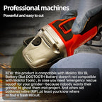 DOGTOOTH Max 21V 4-1/2'' Cordless Angle Grinder Set with 2 * 4.0 Ah Batteries, Compatible with Makita 18V Battery, Brushless Motor, Max10000 RPM, Charger, 4 Cutting&Grinding Discs and Carry Case