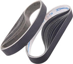 18 Pack 1-1/8 x 21 Inch Sanding Belts, 3 Each of 120 240 400 600 800 1000 Grits Sander Belts for Makita Sander, 1-1/8-Inch x 21-Inch Abrasive Silicon Carbide Sander Belts