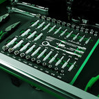 SK 1/4" Drive Socket Set with 160-P Ratchet, 52-Piece, SAE & Metric, SuperKrome Finish, Premium CR-V Construction, with EVA Foam Tool Organizer