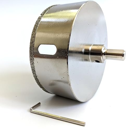 Drilax 4" Diamond Hole Saw | 1.5" Cutting Depth | Removable Pilot Pin & Triangular 3/8" Shank | Drilling for Ceramic, Porcelain, Tile, Quartz, Granite, Marble | Large Vent, Duct & Recessed Light Holes