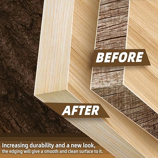 GSCIT Club Oak Edge Banding, 1/2 inch x 500ft roll of Veneer Edge Banding Pre-glued Flexible, Wood Tape Banding for Cabinet Repair Furniture