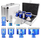 Diamond Drill bits kit for Porcelain Porcelain Tile Ceramic Marble Brick Concrete Vacuum Brazed Hole Saw (25/35/45/65/75mm+20mm Finger Bits+50mm Beveling Chamfer Bit)