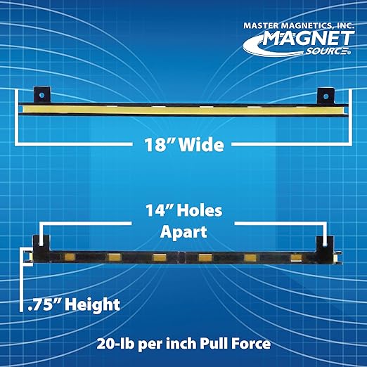 Master Magnetics 18" Magnetic Bar Tool Organizer - Easy to Install Magnet Storage Holder for House, Garage, Shed, or Job Site - Black Powder Coat