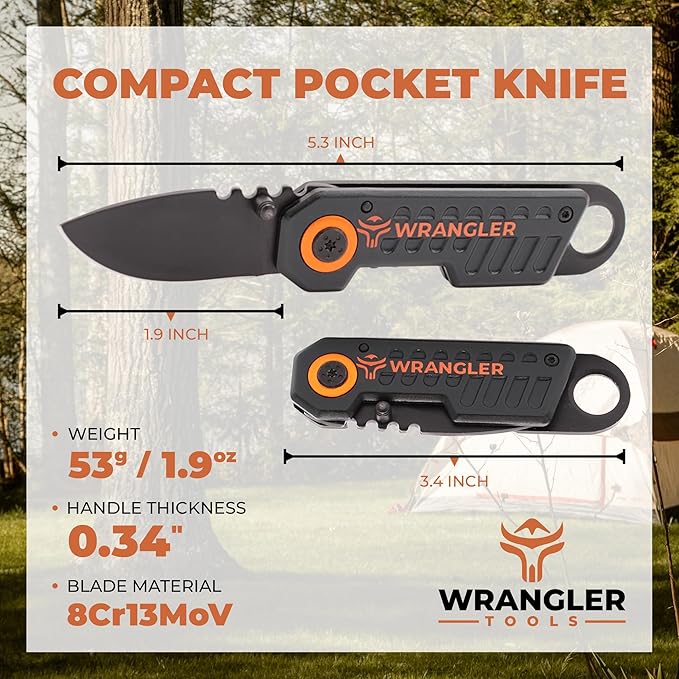 Small Pocket Knife for Men - Folding Keychain Knife with 1.9" Blade - Mini EDC Compact Gear for Camping, Hiking & Tactical Gear, Lightweight Everyday Carry