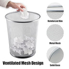 20PCS Mesh Trash Cans,6 Gal Mesh Office Trash Can, Silver Open Metal Wire Wastebaskets, Waste Basket Trash Can for Near Desk, Garbage Can,Recycling Garbage Container Bin for Office&Home
