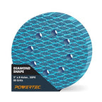 POWERTEC 5 Inch 8-Hole Hook and Loop Diamond Shaped Sanding Discs, 50PK, 80 Grit for Random Orbital Sanders – J-Weight Cloth Backing for Long Life, Anti-Clog Sandpaper (44908)
