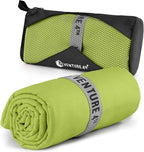 VENTURE 4TH Quick Dry Towel. Microfiber Travel Towel Ideal for Camping, Hiking, Backpacking, Gym. Lightweight & Fast Drying Travel Towels for Body. Compact & Easy to Pack - Lime Extra Large