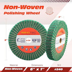 6 Inch Flap Wheel, Non-Woven Abrasive Polishing Wheel, 1 Inch Thickness, 3/4 Inch Arbor, for Bench Grinder (4 Pcs Grit240 SP)