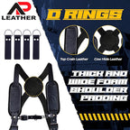 Tool Belt Suspenders – Heavy-Duty Adjustable Work Suspenders with 4 Detachable D-Loop for Construction Tool Belt (Black)
