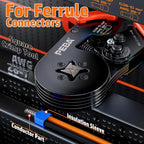 PEBA Ferrule Crimping Tool Kit, Square Pliers AWG28-7 & 28 Sizes Ferrules(AWG24-8) for Electrical Wiring/DIY Terminals | Self-Adjusting Ratchet Crimper - Copper Ferrule Kit