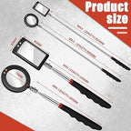 Tatuo 4 Pieces LED Mirror Inspection Telescoping Round Square Mirror Inspection Tool for Check The Condition of Vehicle, Observe The Eyelashes, Mouth and Other Small Parts