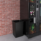 35 Gallon Black Square Commercial Trash Garbage Can | Outdoor Office Restaurant School Kitchen