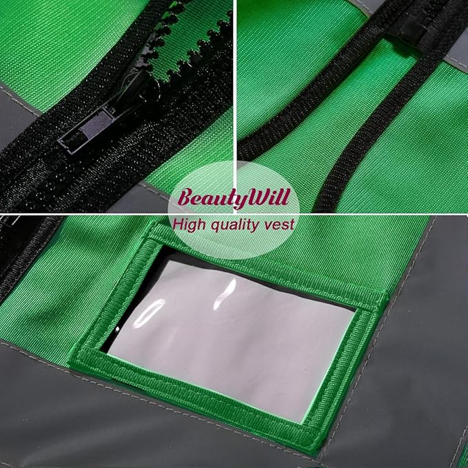 BeautyWill Custom Logo 10/20 Pack Safety Vest Class2 High Visibility Vest with Pockets Breathable Construction Vest Bulk