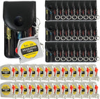 Mini Screwdriver Keychain Tape Measure Keychains Set Retractable Keychain Tape Measure Mini Screwdrivers in Pouch Keychain for Birthday Party Favors and Daily Use, 1 m/ 3 ft (48 Pcs)