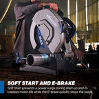 Evolution S15CPS 15" Heavy-Duty Metal Cutting Chop Saw | 3,500+ Cuts with EVOMAX14ST Blade | 15" Blade Compatible | Industrial Power Saw, Soft Start Motor, E-Brake, Precision Shadow Line Guide