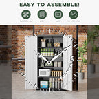 Greenvelly Metal Garage Storage Cabinet, 72" Black Gray Tool Steel Locking Cabinet with Doors and 4 Shelves, Tall Cabinets for Garage Storage Systems Lockable File Cabinet for Home Office,Garage