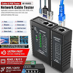 NF-468CS Network Cable Tester,RJ45/RJ11/CAT5/CAT6/CAT5E/CAT6A/ CAT7/POE Test UTP/STP Continuity Tester Ethernet Cable Mapper Phone Line CAT3, Ethernet Cable Tester, LAN Cable Test Network Tools