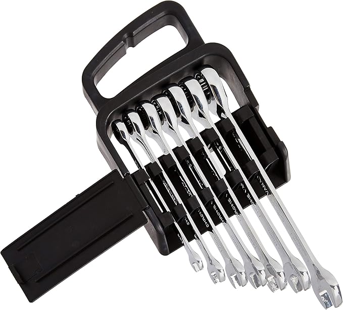 Amazon Basics Ratcheting Combination Wrench Set - Metric, 7-Piece