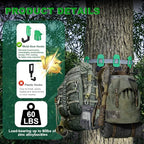 Tree Stand Strap Bow Hangers - Comes with 3 Metal Gear Hooks and 1bow Hanger Archery, for Tree Stand Platform Saddle Hunting Accessories-No Plastic Parts，Storage Bag Included