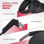 2 in 1 Heat Shrink Braided Sleeving Fabric Tubing-Ideal fit Irregular Shape Hose/Cable/Wire (3/4"(19mm), 80FT)