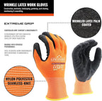 linconson 12 Pack Safety Performance Series Construction Mechanics Wrinkle Latex Work Gloves