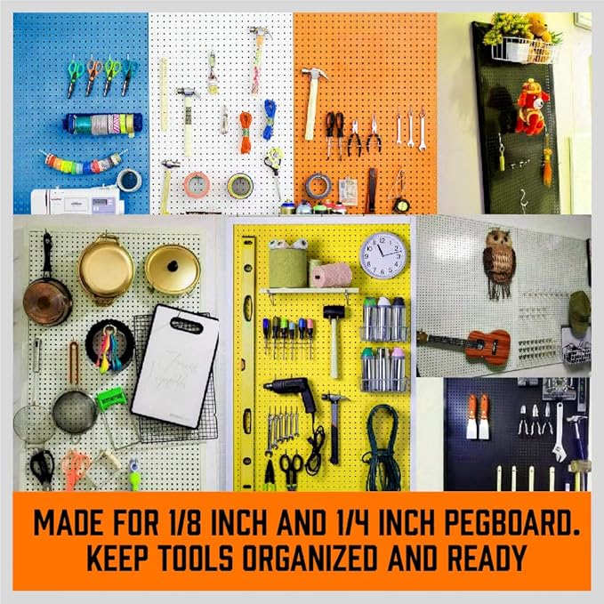 HORUSDY 238-Piece Pegboard Hooks Assortment, Pegboard Accessories with Pegboard Bins for Organizing Various Tools