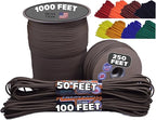 BORED? PARACORD! 550 lb Paracord - Ideal for Crafting, Camping, DIY Projects, Active & Military Outdoors - Strong Survival Rope - Tactical Parachute Cord Type III - Coyote Brown 1000 Feet